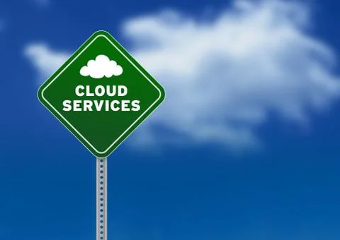 Cloud services road sign Stock Illustration