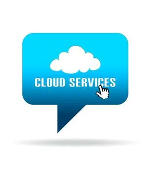 Cloud services speech bubble Illustrazione stock