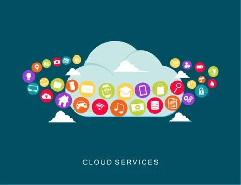 Cloud services technology. Stock Illustration