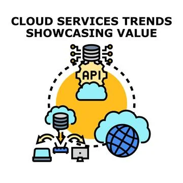 Cloud services trends optimizing business value Stock Illustration