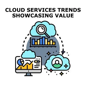 Cloud services trends showcasing business value illustration イラスト素材