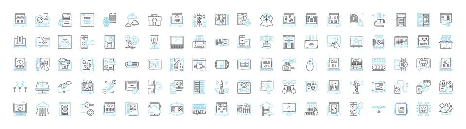 Cloud services vector line icons set. Cloud, Services, Computing, Hosting イラスト素材