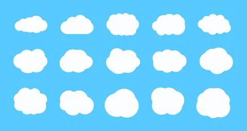 Cloud  set. Clouds isolated on blue sky vector collection Stock Illustration