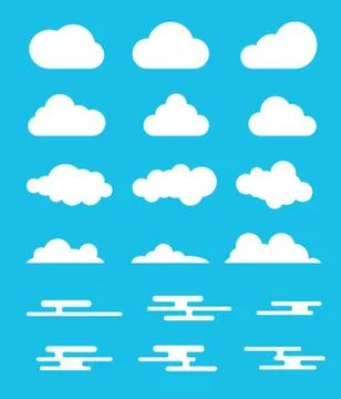 Cloud set collection with modern or flat style design with various option Illustrazione stock