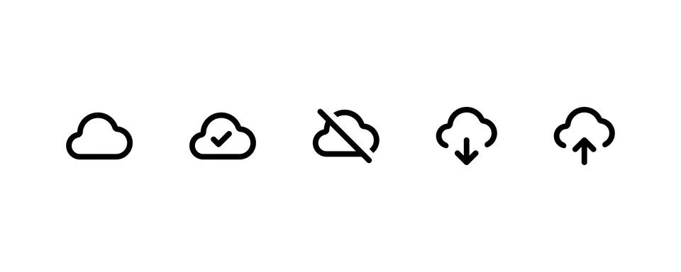 Cloud set. Vector icon design. Stock Illustration
