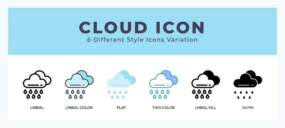Cloud set of vector icon. For web. and mobile app Stock Illustration