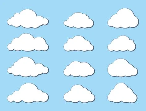 Cloud set. Weather Symbol. Computering technology sign Illustration
