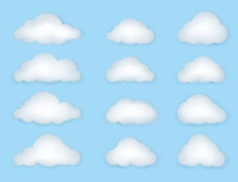 Cloud set. Weather Symbol. Computering technology sign Stock Illustration