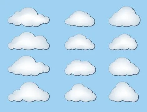Cloud set. Weather Symbol. Computering technology sign Illustration