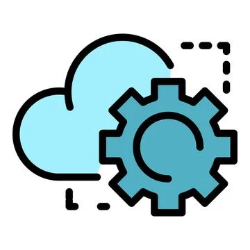 Cloud setting icon vector flat Stock Illustration