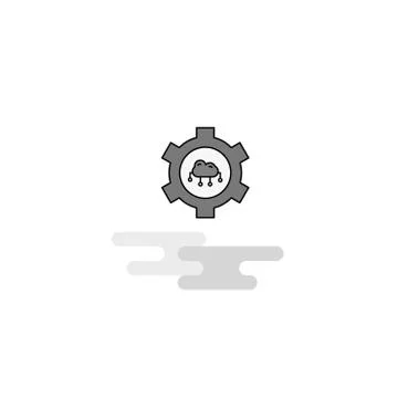 Cloud setting Web Icon. Flat Line Filled Gray Icon Vector Stock Illustration