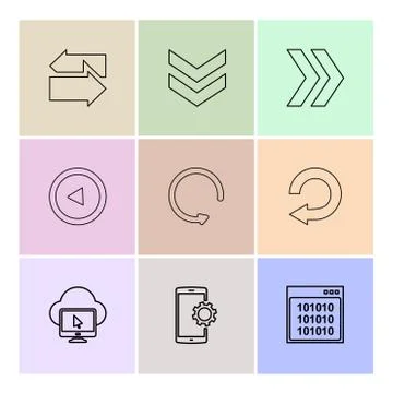 Cloud , setting , windows ,arrows , directions , left , right , pointer ,eps  Illustrazione stock