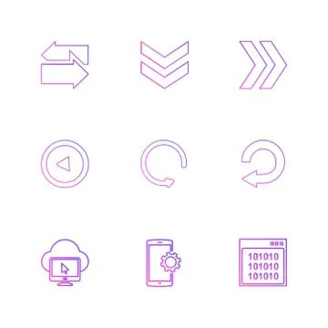 Cloud , setting , windows ,arrows , directions , left , right , pointer ,eps  Illustrazione stock