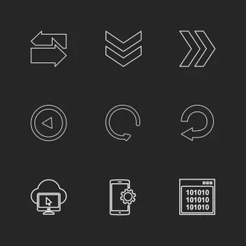 Cloud , setting , windows ,arrows , directions , left , right , pointer ,eps  Illustrazione stock