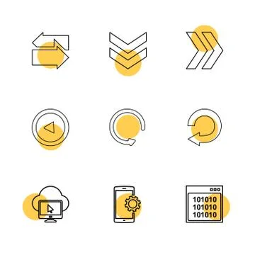 Cloud , setting , windows ,arrows , directions , left , right , pointer ,eps  Illustrazione stock