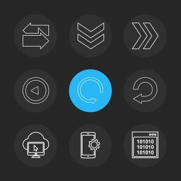 Cloud , setting , windows ,arrows , directions , left , right , pointer ,eps  Illustrazione stock