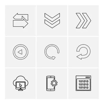 Cloud , setting , windows ,arrows , directions , left , right , pointer ,eps  Illustrazione stock