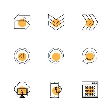 Cloud , setting , windows ,arrows , directions , left , right , pointer ,eps  Illustrazione stock