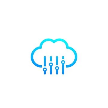 Cloud settings, hosting configuration icon Stock Illustration