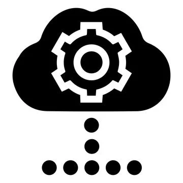 Cloud settings icon, black color Stock Illustration