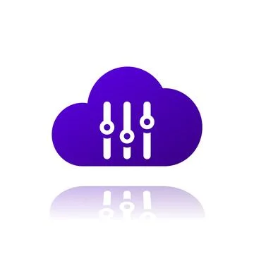 Cloud settings icon, hosting configuration vector 스톡 일러스트