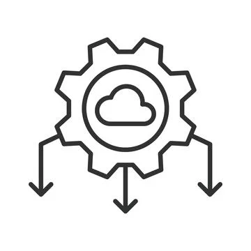 Cloud settings, icon in line design. Clouds setting, cloud management イラスト素材
