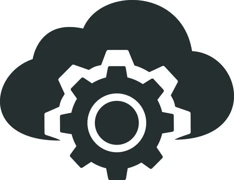 Cloud settings icon for system configuration Stock Illustration