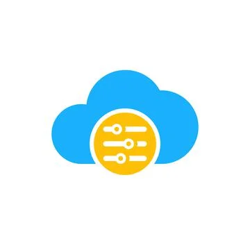 Cloud settings or hosting configuration icon Stock Illustration