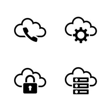 Cloud settings. Simple Related Vector Icons Stock Illustration