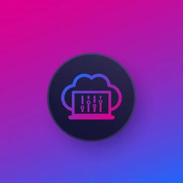 Cloud settings vector icon Stock Illustration