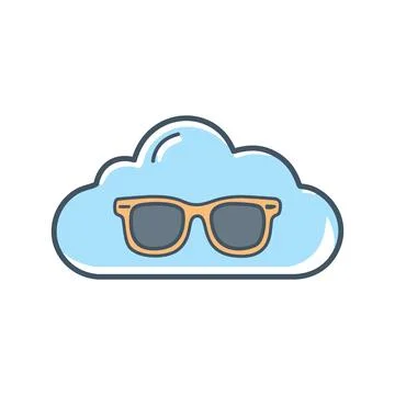 Cloud with shades. Cool cloud wearing sunglasses.  Perfect for summer and d.. Stockillustratie