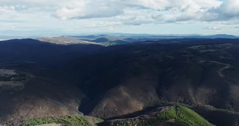 Cloud Shades Slowly Moving Over Vast Landscape Steady Aerial Landscape Video stock 289407968