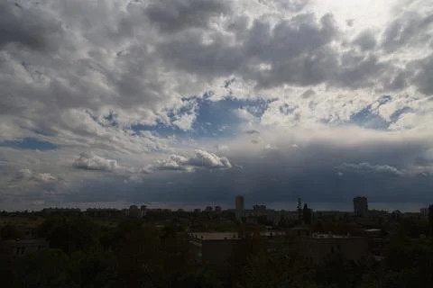 Cloud shadow on ground, clouds blocking light Stock Photos