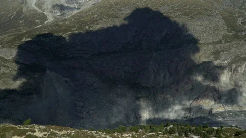 Cloud shadow in the largest glaciated area in western Eurasia Stock Footage 194487617