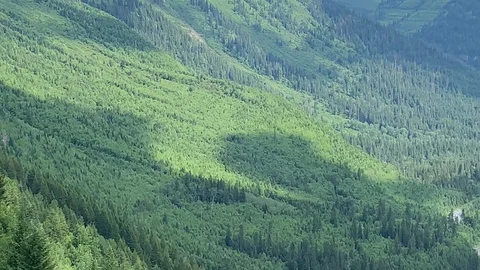 Cloud shadow moves up a green mountainside 스톡 동영상 114749466