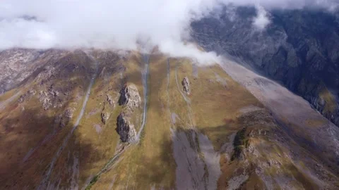 Cloud shadows on the mountain slope Video stock 168569577