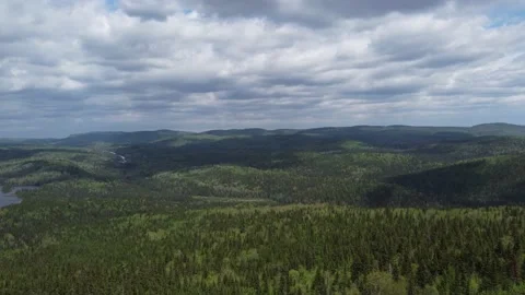 Cloud Shadows Over a Sunny Mountain Forest - Sept Chutes Stock Footage 158178443