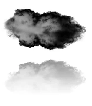 Cloud shape and its reflection over white background Stock Illustration