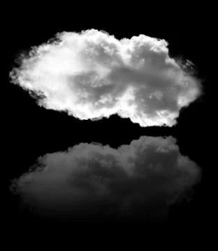 Cloud shape and reflection isolated over black background 스톡 일러스트