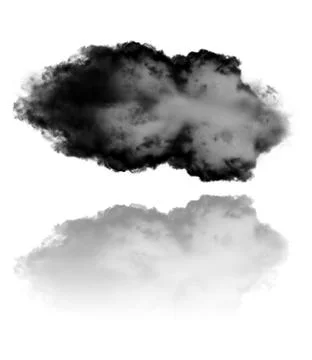 Cloud shape and reflection isolated over white background Stock Illustration