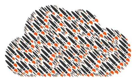 Cloud Shape of Brush Icons 库存插图