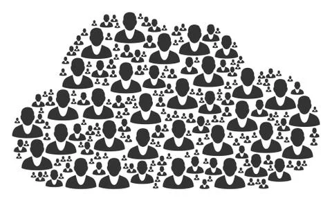 Cloud Shape of Client Icons 스톡 일러스트