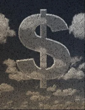 Cloud in shape of dollar sign Stock Illustration