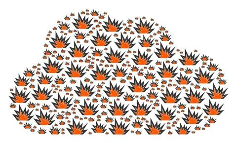 Cloud Shape of Explosion Boom Icons Stock Illustration