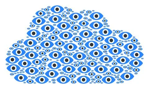 Cloud Shape of Eye Icons Stockillustratie