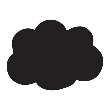 Cloud shape hand painted with ink paint swash Stock Illustration