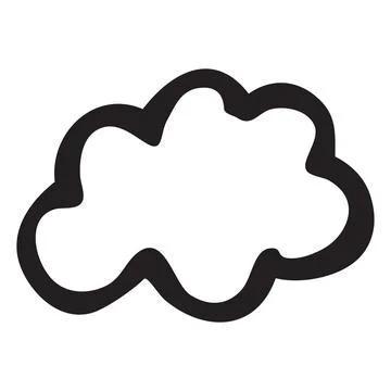 Cloud shape hand painted with ink paint swash Stock Illustration