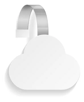 Cloud shape hanging dangler. Blank wobbler mockup Stock Illustration