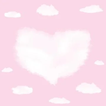 Cloud in shape of heart Stock Illustration
