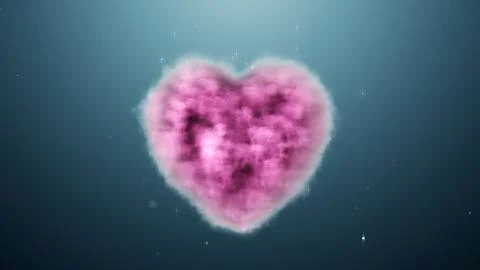 A cloud in the shape of a heart on a turquoise background Illustration